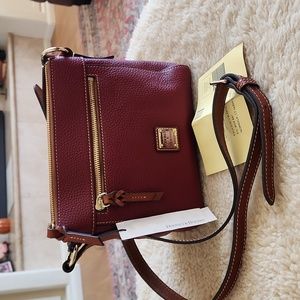 Beautiful NWT Dooney & Bourke Cranberry Pebbled Leather Allison Crossbody Bag ❤️